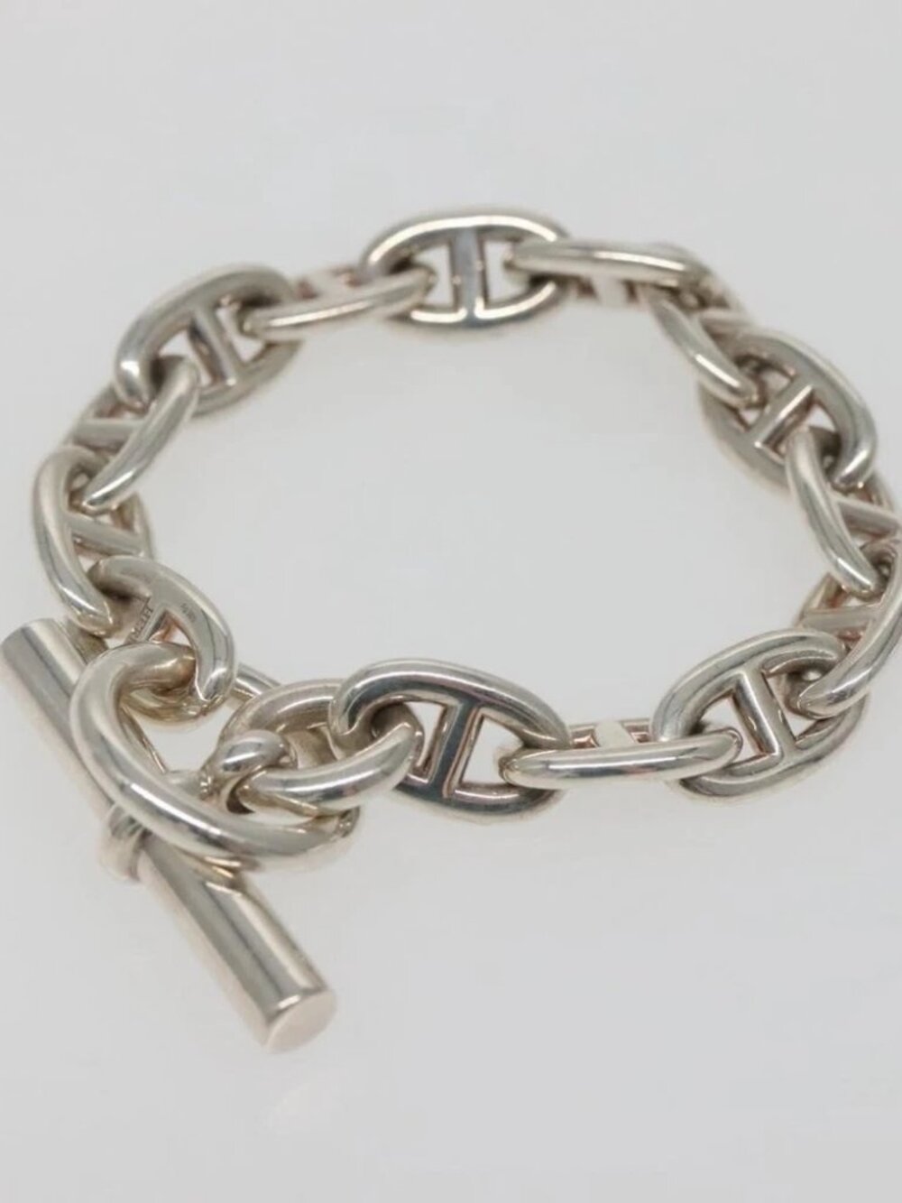 HERMES Chaine d'Ancre MM Bracelet Ag925 14 Links Silver Auth 134933SM - Picture 5 of 10